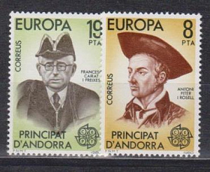 Андорра Испанская 1980, Европа, Известные Персоналии, 2 марки